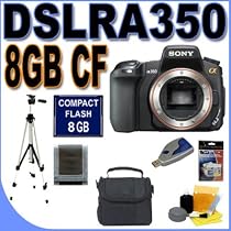 Sony Alpha DSLR-A350 14.2MP Digital SLR Camera BigVALUEInc Accessory Saver 8GB Compact Flash Bundle + MORE