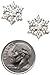 Small Crystal Snowflake Stud Earrings Winter Bridal Prom Christmas Fashion Jewelry (Silver)