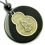 Black Onyx Kwan Yin Quan Magic Circle Spirit Talisman Necklace