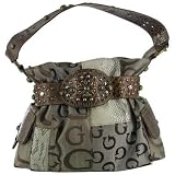 Gigi ChantalTM Brown Jacquard Patchwork Purse with Croco Trim
