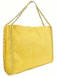 Yellow Leather Handbag - Lizard Animal Print Hobo, Tote or Satchel