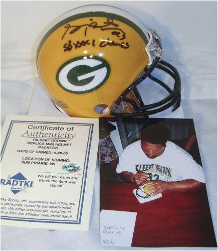 Gilbert Brown Green Bay Packers Autographed Mini Helmet with SB XXXI Champs Inscription