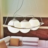 3-er Design Deckenlampe Hängeleuchte Pendelleuchte Milchglas weiches Licht
