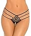 Rene Rofe Women's Crotchless Wanted and Wild Panty, Black, Small/Medium