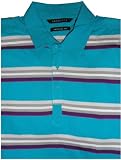 Men's Sean John Short Sleeve Polo Shirt Capri Breeze Blue with Multi-colored Stripes Size M