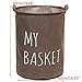KINGSO Foldable Round Laundry Basket Hamper Storage Bag 50*42cm Gray