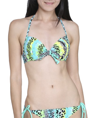 Wet Seal Women's Tiki Python Push-up Bikini Top S Mint