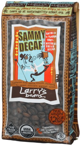 Larry's Beans Fair Trade Organic Coffee, Sammy Decaf Jr., Whole Bean, 12-Ounce Bags (Pack of 3)