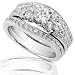 1-1/4ctw Round Brilliant Diamond Wedding Rings Set in 14kt White Gold