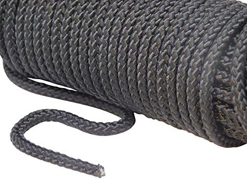 ReKindle USA Nylon Diamond Braid Rope (Black)(3/16 Inch x 100 FT)
