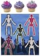 Skull and Cross Bone Cupcake Rings with Skeleton Party Favors - Pink and Purple