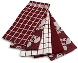 Review Ritz 88919 / Ritz 5-Piece Egyptian Flat Kitchen Towel Set, Fruit Ming Red
