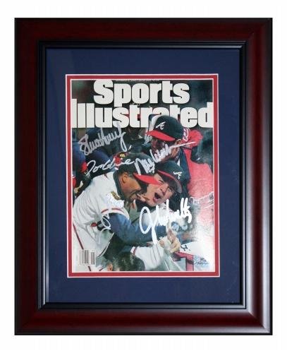 Steve Avery , Tom Glavine , Greg Maddux , John Smoltz , Mark Wohlers Autographed Atlanta Braves (11/6/95) Deluxe Framed Sports Illustrated Magazine