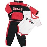  : adidas Chicago Bulls Infant (sizes 12-24 Months) Full Zip Warmup Jacket and Pants Set with Onsie