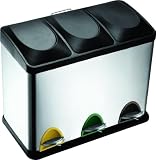 Edelstahl Tretabfalleimer 45 Liter Mülleimer