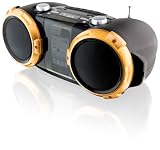 iLive  Portable App-Enhanced Boombox FM Radio with Dock for iPhone/iPod - Yellow/Black