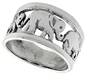 Sterling Silver Polished Elephant Ring