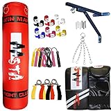 Aasta 3ft Punch Bag Filled Wall Bracket Boxing MMA Training Mitts Chain Wraps Rope Set Kickboxing UFC Fight