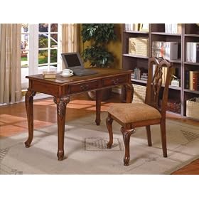 New Dirty Oak Finish Secretary Writing Desk with Chair