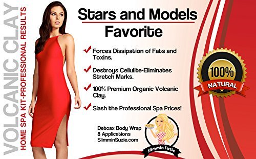 Slimmin Suzie-The BEST Volcanic Clay Body Wraps For Weight Loss-Organic Detox Body Wrap Clay Kit-It Works On Stomach, Thighs & Arms-Perfect For Body Contouring, Cellulite & Stretch Marks-8 Packets.