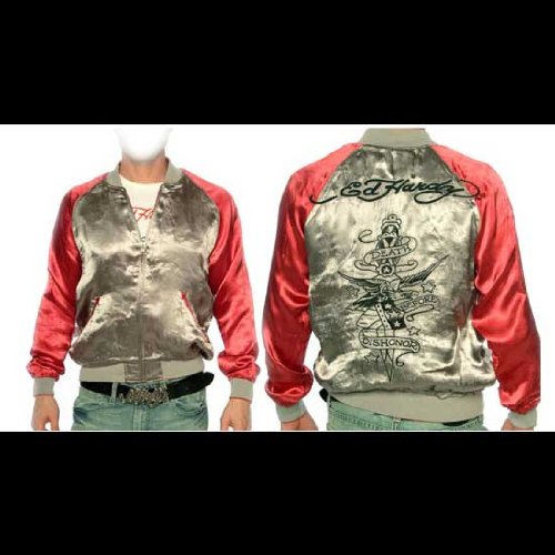 Ed Hardy エド ハーディー スーべニアジャケット フェニックス レッド/グレー