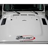 Gen-Right LVR-1006 Black 2 Piece Long Hood Louver Set For 1984-06 Jeep Cherokee & Wrangler
