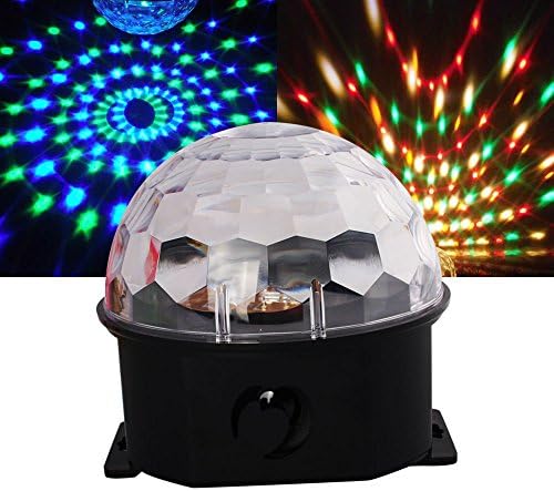 RGB LC Crystal Magic Rotating Ball Led Stage Lights For KTV Party Christmas Black