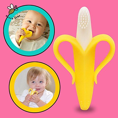 Hot Silicone Banana Bendable Baby infant Teether Training Toothbrush Toddler