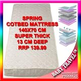 ULTRA-FLOW HYPO-ALLERGENIC DELUXE BABY COTBED 140X70 SPRING MATTRESS