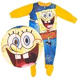 Spongebob Squarepants Yellow Footed Sleeper Pajamas for Infant and Toddler Boys 18 Months