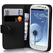 Supergets H�lle f�r Samsung Galaxy S3 Buch-Stil Imitat Ledertasche H�lle in Schwarz, Folie f�r S3, Eingabestift
