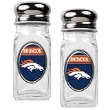 NFL Denver Broncos Salt and Pepper Shaker Set with Crystal Coat