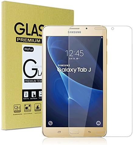 Galaxy Tab J 7.0 Glass Screen Protector - WizFun Tempered Glass Screen Protector For 7" Samsung Galaxy Tab J / J Max 7.0 SM-285 Tablet [9H Hardness] [Crystal Clear] [Scratch Resist]