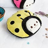 [Sirotan - Ladybug Yellow] Blanket Pillow Cushion Travel Pillow Blanket (39.4 by 59.1... by 