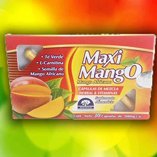 Maxi Mango Africano (African Mango) Weight Management Dietary Supplements 500mg with 30 Capsules