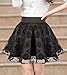 Sweetylove Women's Stretch High Waist Pleated Lace Tulle Tutu Casual Skirt