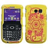 SAMSUNG METRO PCS FREEFORM 2 R360 HARD PLASTIC DESIGN YELLOW PINK EXOTIC HENNA TATTOO SNAP ON CASE COVER