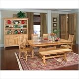 Country Hickory 7 Piece Trestle Dining Table Set