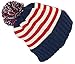 Premium Unisex Warm Knit USA American Flag Style Beanie Hat (One Size, Navy)