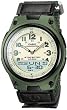 Casio Men's Core AW80V-3BV Green Nylon Quartz Watch with Beige Dial