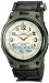 Casio Men's Core AW80V-3BV Green Nylon Quartz Watch with Beige Dial