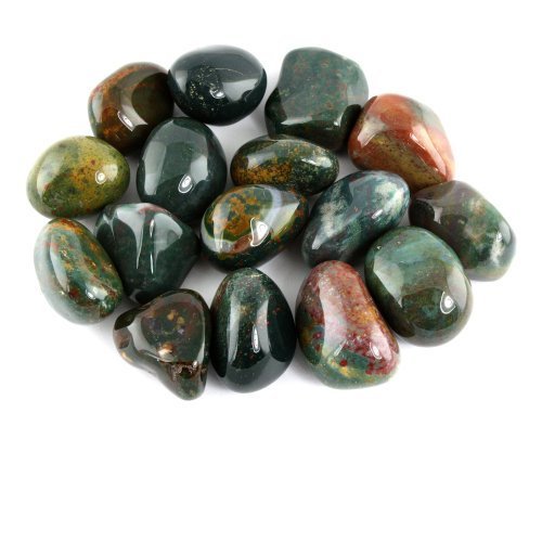Crystal Allies Materials: 1/2lb Bulk Tumbled Bloodstone Stones from South Africa - Large 1"+ Polished Natural Crystals for Reiki Crystal Healing *Wholesale Lot*