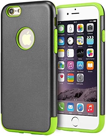 iPhone 6 Case, UeeSum 4.7 Inch Hybrid Dual-Layer Impact Protection Cover PC and TPU Bumper Case for iPhone 6 and 6s (Gray/Green)
