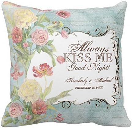 Always Kiss Me Square Throw Pillow Case Cushion Cover Fashion Home Decorative Pillowcase Cotton Polyester Pillow Cover(45cm x 45cm, Two Sides)