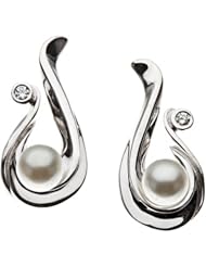 Pair of Platinum White Akoya Cultured Pearl Earrings -- LIFETIME WARRANTY