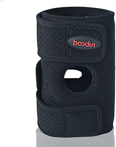 Arphoenix Adjustable Knee Brace Non-slip Strips &amp; Strong Velcro Closures to Stay in Place with Flexible Neoprene for Greatest Comfort - Open Patella (Black, High)