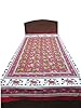 Indiatrendzs 100% Cotton Single Bedsheet Red Green Animal Printed Twin Size Bed Cover