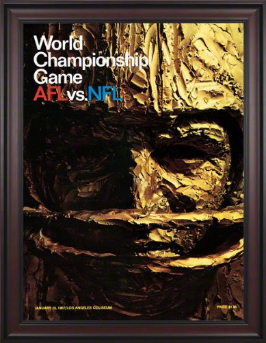 Framed Canvas 36 x 48 Super Bowl I Program Print | Details: 1967, Packers vs Chiefs
