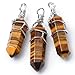 JOVIVI® Rock Crystal Divination Quartz Healing Point Chakra Pendant for Necklace No Chain- Tiger Eye