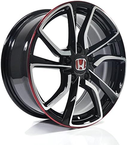Jun Racing HONDA Alloy Wheels Rim 17inch 7.5J 5x114.3 ET38 Black/Machined Face/Red Line